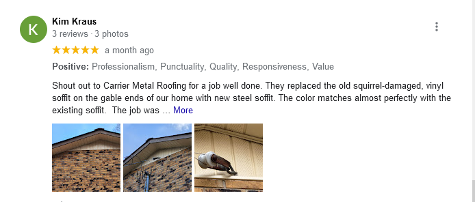 Metal roofing installation customer review